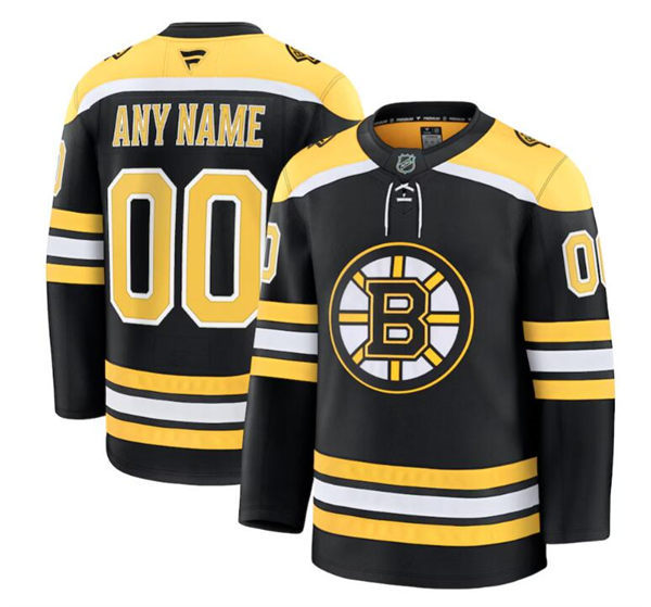Women's Boston Bruins Custom Fanatics Black Home Primegreen Player Jersey