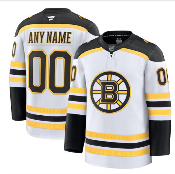Women's Boston Bruins Custom Fanatics Away White Premier Player Jersey