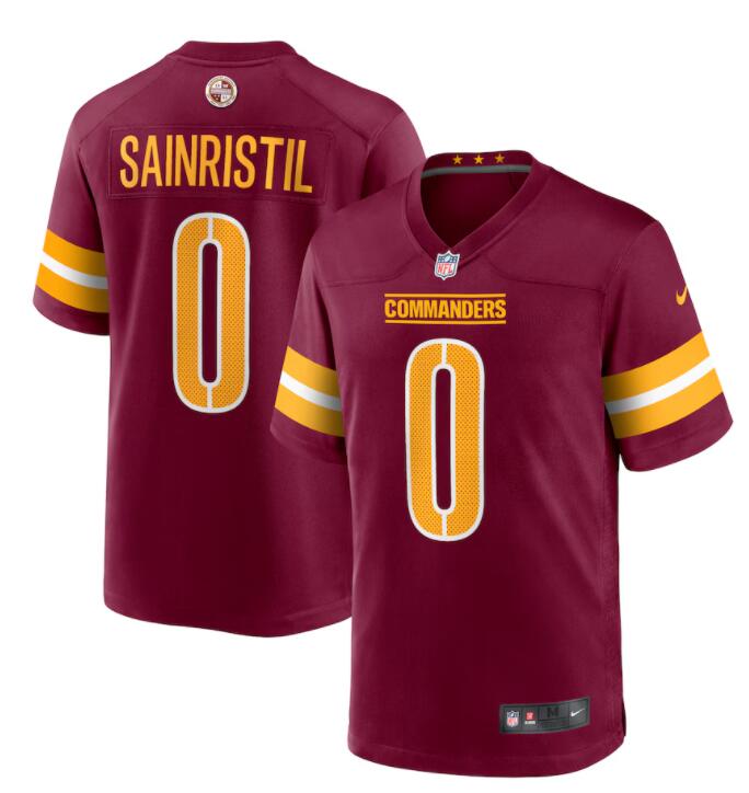 Mens Washington Commanders #0 Mike Sainristil Nike Burgundy Team Color Vapor Limited Jersey