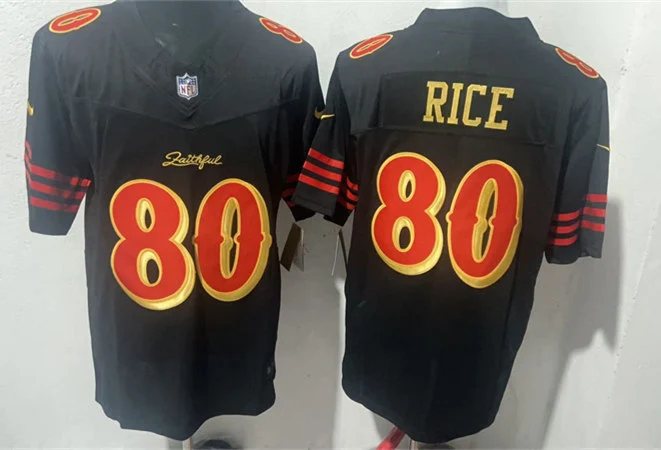 Mens San Francisco 49ers #80 Jerry Rice Black Rivalry Collection F.U.S.E. Limited Jersey