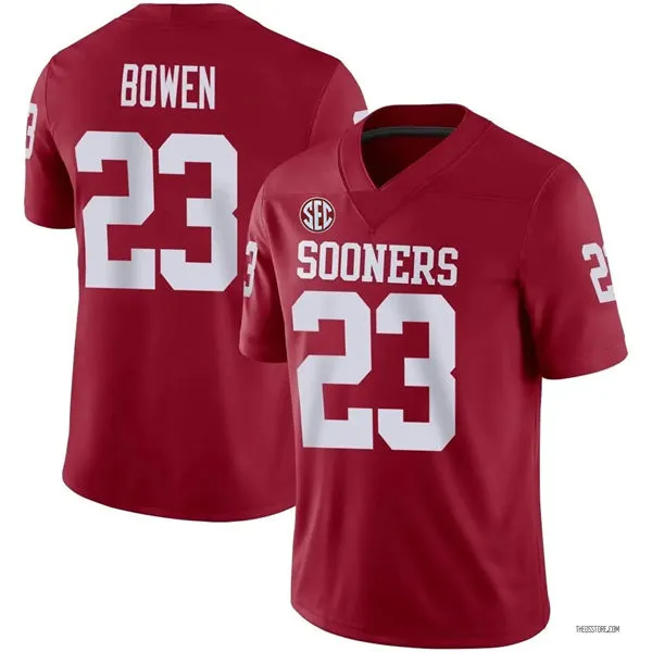 Oklahoma Sooners #23 Eli Bowen Crimson SEC Football Game Jersey