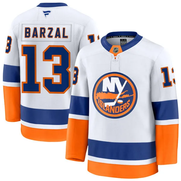 Men's New York Islanders #13 Mathew Barzal Fanatics Away White Jersey
