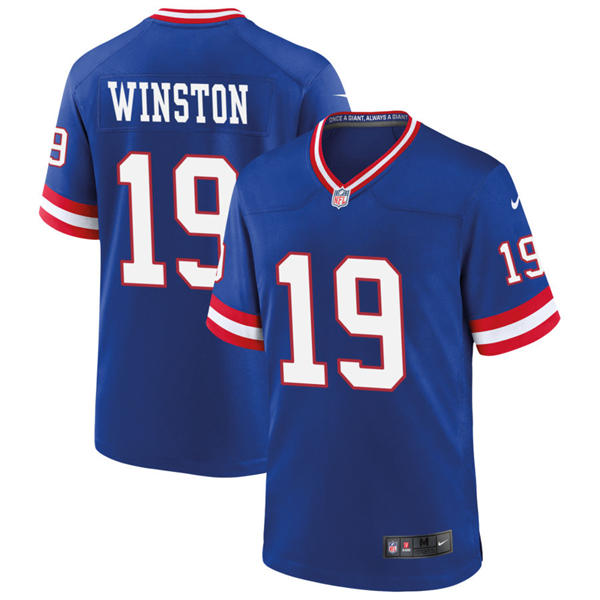 Men's New York Giants #19 Jameis Winston Nike Royal Classic Limited Jersey