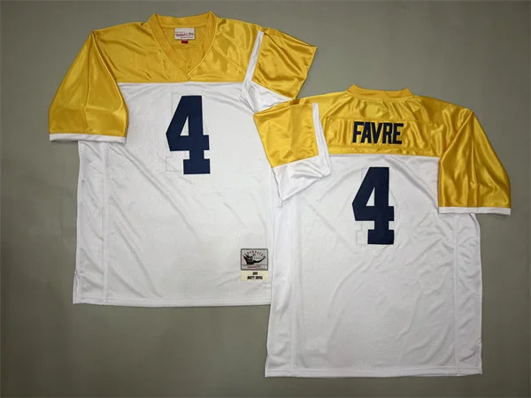 Mens Green Bay Packers #4 Brett Favre White 1994 Mitchell & Ness Authentic Throwback Retired Player Jersey