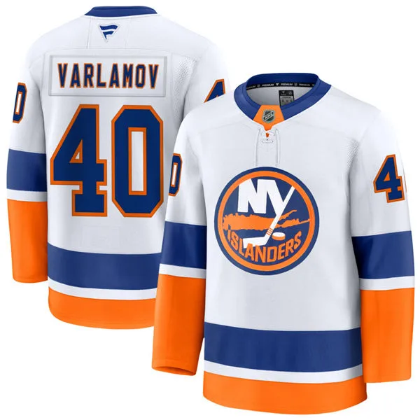 Men's New York Islanders #40 Semyon Varlamov Fanatics Away White Jersey