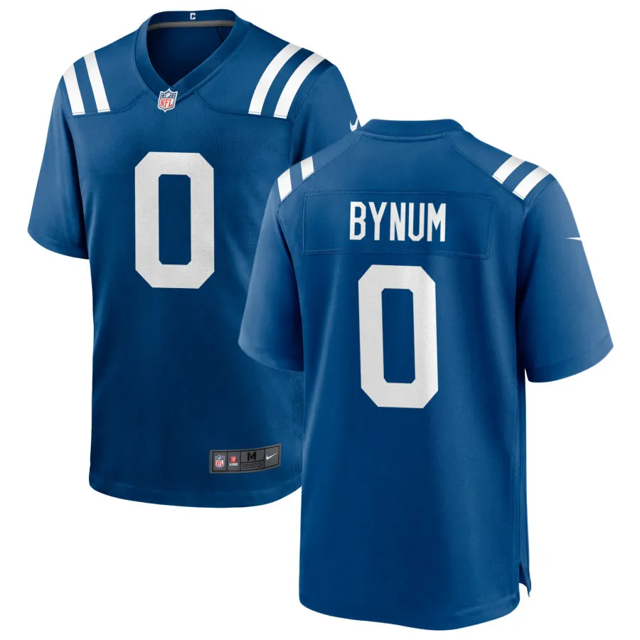 Mens Indianapolis Colts #0 Camryn Bynum Nike Royal F.U.S.E.Vapor Limited Player Jersey