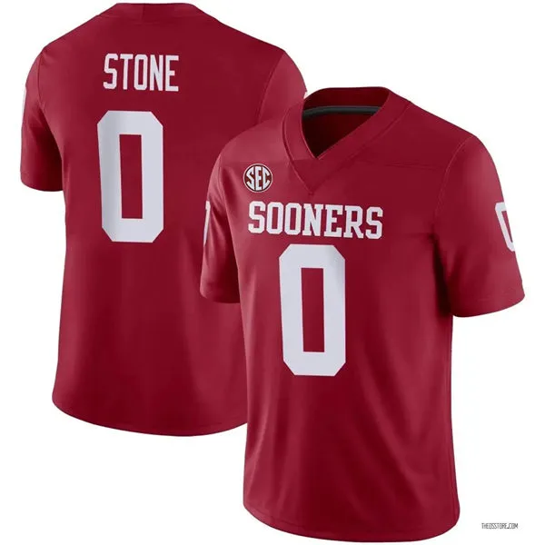 Oklahoma Sooners #0 David Stone 2025 SEC College Football Game Jersey Crimson