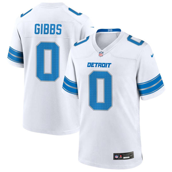 Womens Detroit Lions #0 Jahmyr Gibbs 2025 White Limited Jersey