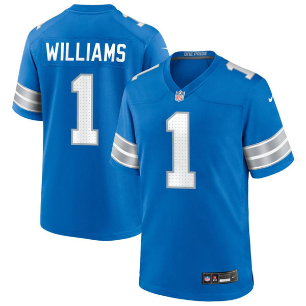 Womens Detroit Lions #1 Jameson Williams Nike Blue Limited Jersey
