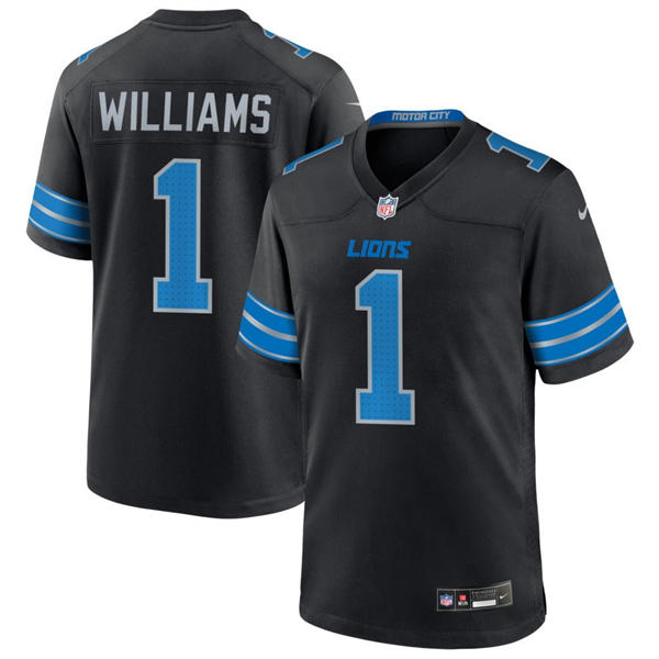 Womens Detroit Lions #1 Jameson Williams Nike Black 2nd Alternate Limited Jersey