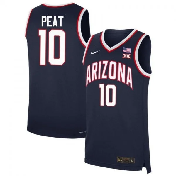 Arizona Wildcats #10 Koa Peat Navy College Basketball Game Jersey