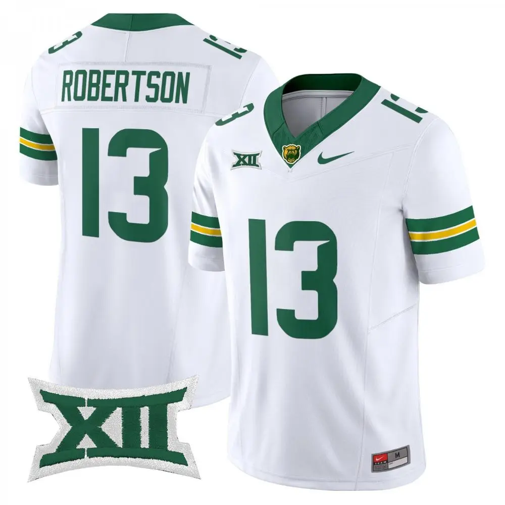 Baylor Bears #13 Sawyer Robertson 2025 White College Football Game Jersey