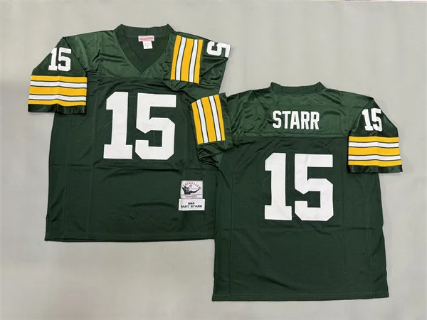 Men's Green Bay Packers #15 Bart Starr Green 1969 Throwback Jersey