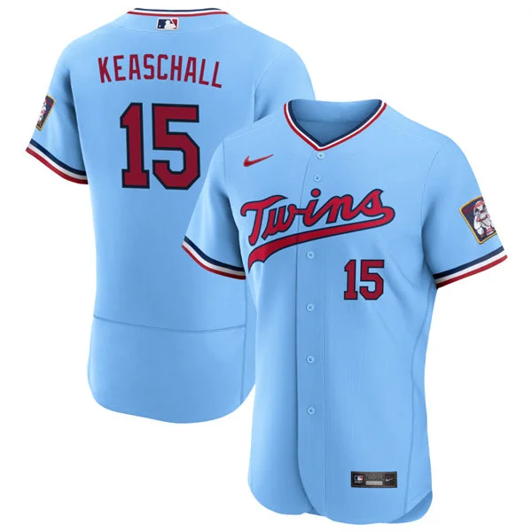 Mens Minnesota Twins #15 Luke Keaschall Nike Powder Blue Alternate Vapor Limited Jersey