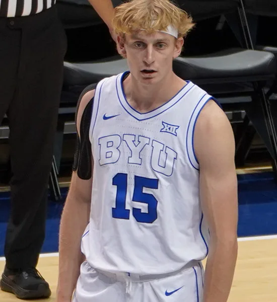 BYU Cougars #15 Richie Saunders 2025 XII White College Basketball Game Jersey