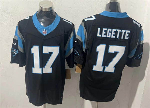 Mens Carolina Panthers #17 Xavier Legette Nike Black Game Jersey