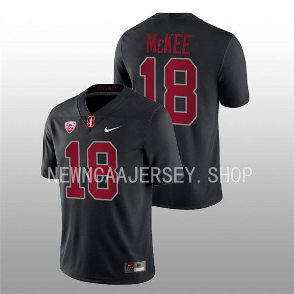 Men's Stanford Cardinal #18 Tanner McKee Nike Black NCAA College Football Game Jersey