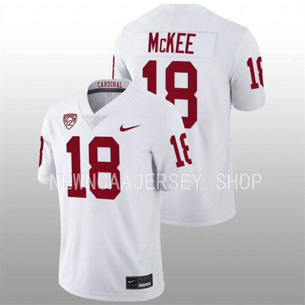 Men's Stanford Cardinal #18 Tanner McKee Nike White NCAA College Football Game Jersey