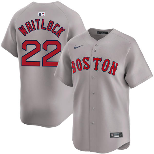 Mens Boston Red Sox #22 Garrett Whitlock Nike Road Grey Limted Jersey