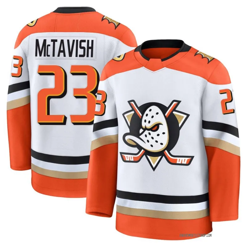Mens Anaheim Ducks #23 Mason McTavish Fanatics 2025 Away White Player Jersey