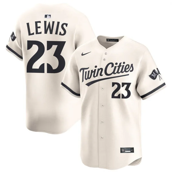 Mens Minnesota Twins #23 Royce Lewis Nike Cream Alternate Vapor Limited Jersey