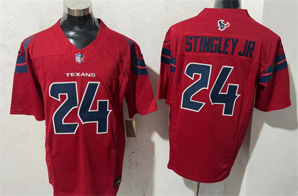 Men's Houston Texans #24 Derek Stingley Jr  Nike 2024 Red Alternate F.U.S.E. Limited Player Jersey
