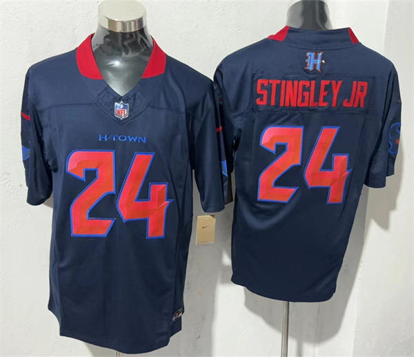 Men's Houston Texans #24 Derek Stingley Jr Nike 2024 Navy 2nd Alternate F.U.S.E. Limited Player Jersey
