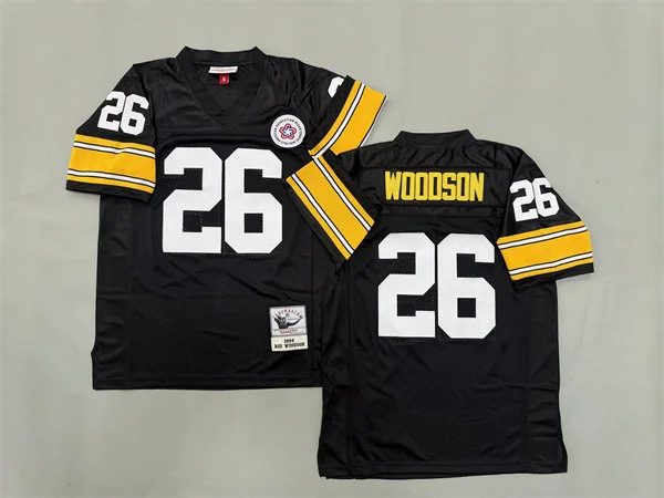 Men's Pittsburgh Steelers #26 Rod Woodson  Black Throwback Jersey