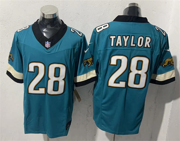 Mens Jacksonville Jaguars #28 Fred Taylor Nike Teal Prowler Throwback Vapor F.U.S.E. Limited Jersey