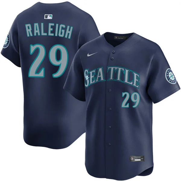 Men's Seattle Mariners #29 Cal Raleigh Nike Navy Alternate Limited Player Jersey