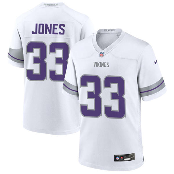Men's Minnesota Vikings #33 Aaron Jones Nike White Alternate Vapor F.U.S.E. Winter Warrior Limited Jersey