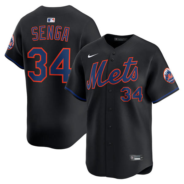 Mens New York Mets #34 Kodai Senga Nike Black Alternate Limited Jersey