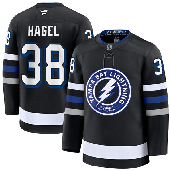 Mens Tampa Bay Lightning #38 Brandon Hagel Fanatics Black Alternate Player Jersey