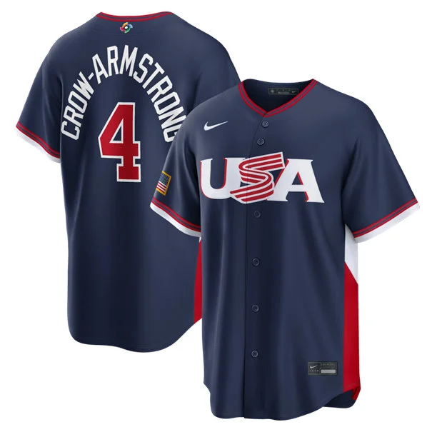 Team USA #4 Pete Crow-Armstrong Nike Navy 2026 World Baseball Classic Limited Jersey