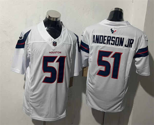 Men's Houston Texans #51 Will Anderson Jr.  Nike 2024 White Vapor Limited Player Jersey