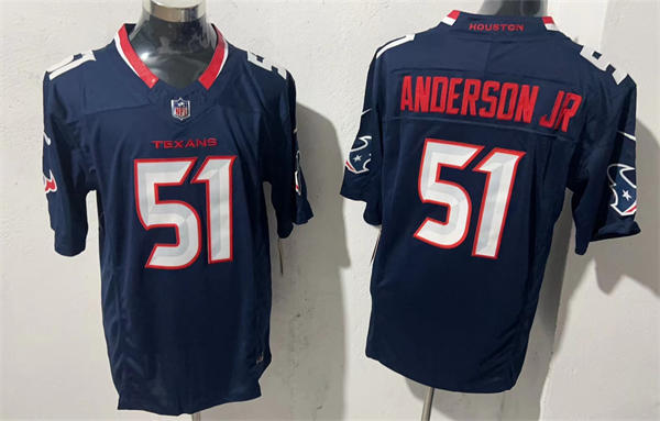 Men's Houston Texans #51 Will Anderson Jr. Nike 2024 Navy Alternate F.U.S.E. Limited Player Jersey