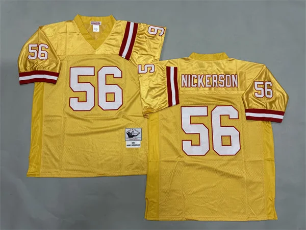 Men's Tampa Bay Buccaneers #56 Hardy Nickerson Yellow Mitchell & Ness Throwback Football Jersey