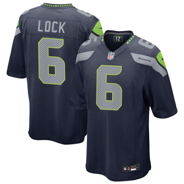 Youth Seattle Seahawks #6 Drew Lock Nike Navy Team Color Limited Jersey