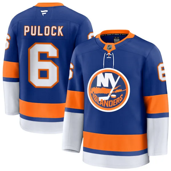 Men's New York Islanders #6 Ryan Pulock Stitched Fanatics Home Royal Jersey