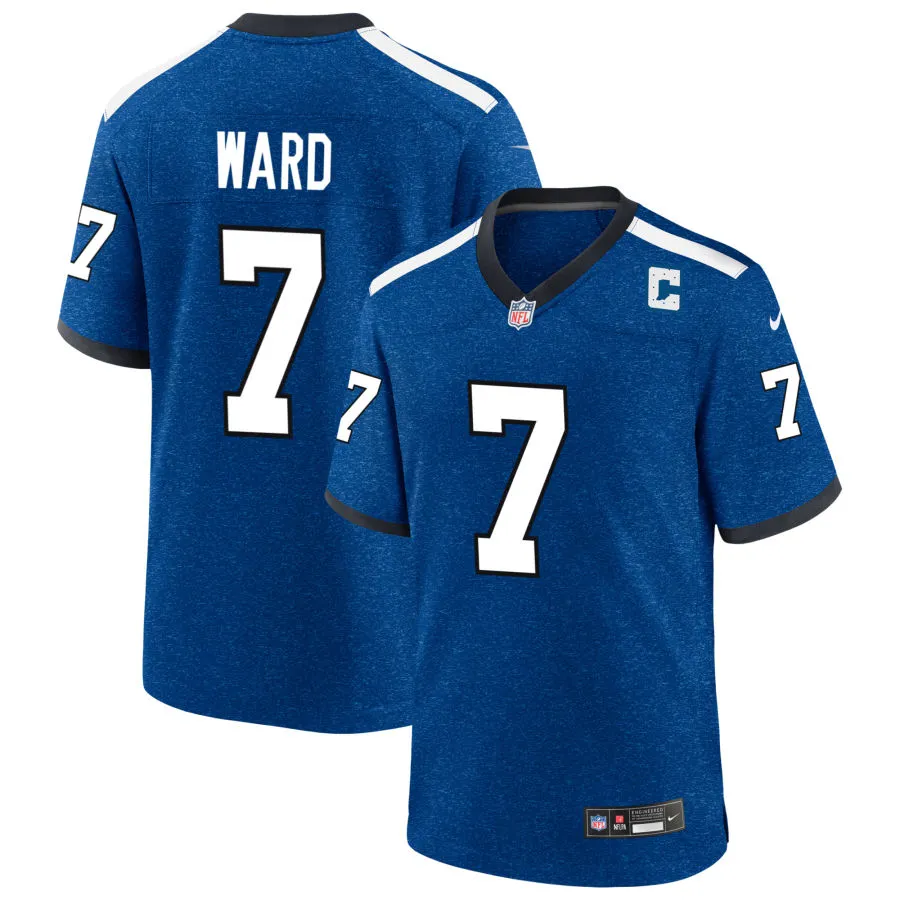 Mens Indianapolis Colts #7 Charvarius Ward Royal Indiana Nights Alternate Vapor F.U.S.E. Limited Jersey