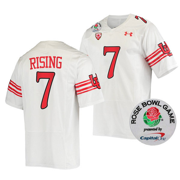 Mens Utah Utes #7 Cameron Rising Under Armour 2021 White Retro Throwback Football Jersey