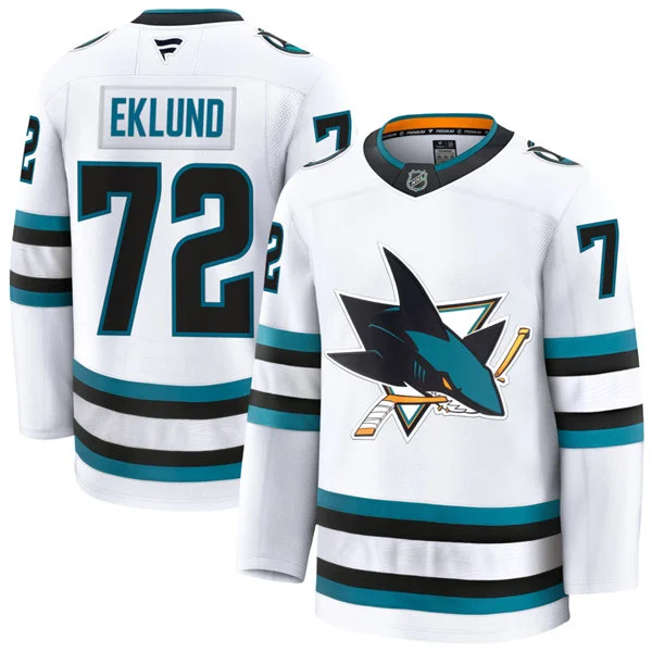 Mens San Jose Sharks #72 William Eklund Fanatics Away White Jersey