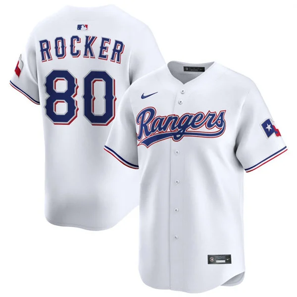 Mens Texas Rangers #80 Kumar Rocker Nike White Home Limited Jersey