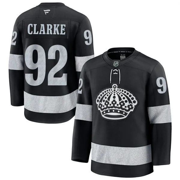 Mens Los Angeles Kings #92 Brandt Clarke Fanatics Black Alternate Premium Player Jersey