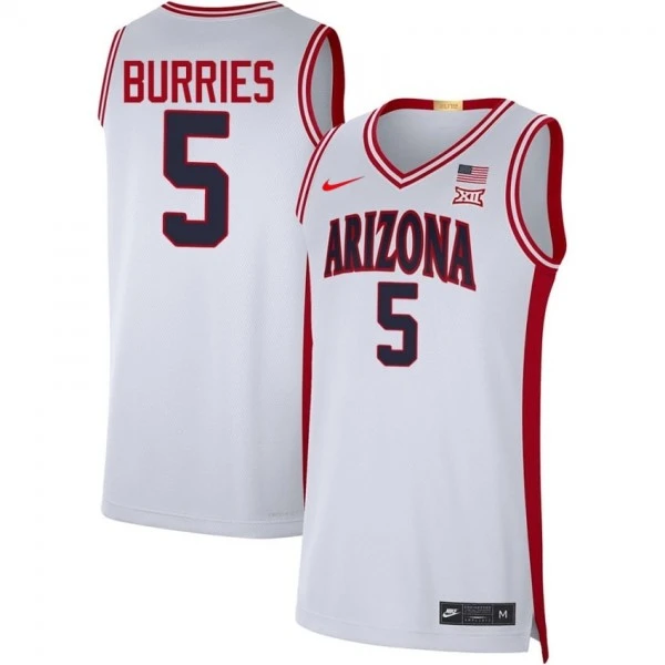 Arizona Wildcats #5 Brayden Burries White Retro College Basketball Game Jersey