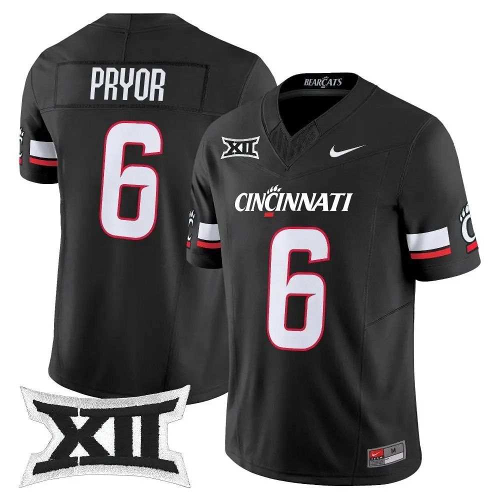 Cincinnati Bearcats #6 Evan Pryor 2025 CLASSIC Black Vapor F.U.S.E.Limited Football Jersey