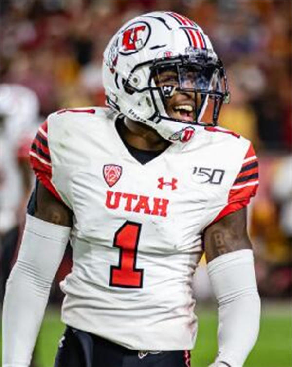 Mens Youth Utah Utes #1 Jaylon Johnson 2019 PAC12 White College Football Game Jersey