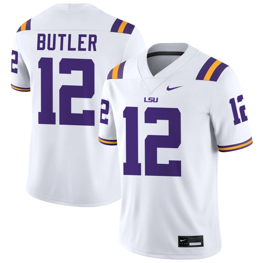LSU Tigers #12 Jimari Butler white F.U.S.E. Limited College Football Game Jersey