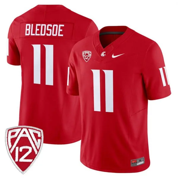 Mens Washington State Cougars #11 Drew Bledsoe Nike Crimson College Football Game Jersey