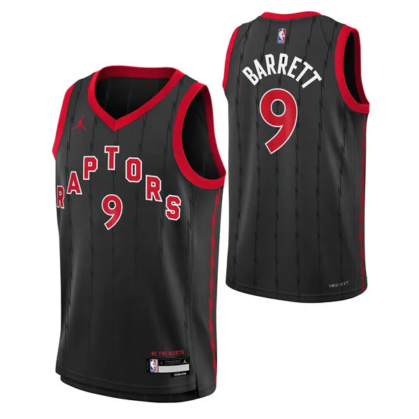 Mens Toronto Raptors #9 RJ Barrett Black Statement Edition Jersey